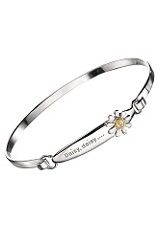 delightful silver daisy flower childrens bangles